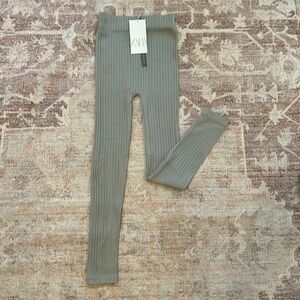 Zara Grey Ribbed Leggings NWT